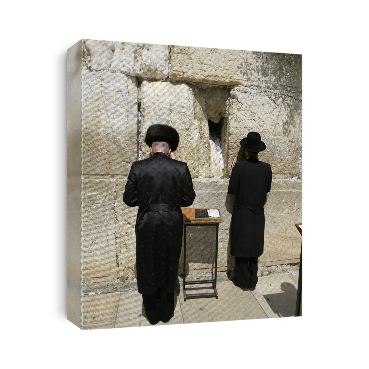 Hasidic jews at the wailing western wall, jerusalem, israel